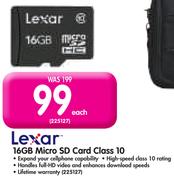 Lexar 16GB Micro SD Card Class 10
