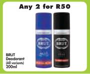 Brut Deodorant (All Variants)-2 x 200ml