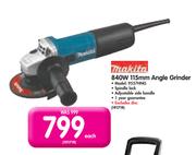 Makita 840W 115mm Angle Grinder 9557HNG