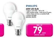 Philips 60W LED Bulb-Each