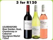 Lourensford River Garden: Rose, Chardonnay or Cabernet Sauvignon/Merlot-3 x 750ml