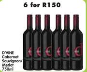 D'Vine Cabernet Sauvignon/Merlot-6x750ml
