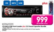 Kenwood CD/MP3/USB Front Loader+ 2.0 Farad Capacitor Bundle DEHX1750-Per Bundle