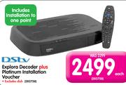 DSTv Explora Decoder+ Platinum Installation Voucher-Each