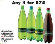 Appletiser, Grapetiser Or Peartiser(All Variants)-4x1.25L