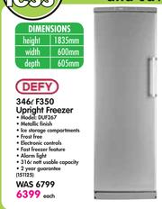 defy upright freezer alarm light