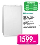Hisense 130L Bar Fridge H130RWH