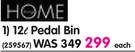 Home 12L Pedal Bin