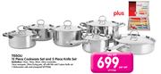 Tissoli 12-Piece Cookware Set And 5-Piece Knife Set