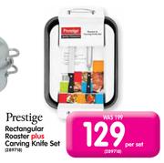 Prestige Rectangular Roaster Plus Carving Knife Set