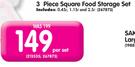 Bekker 3 Piece Square Food Storage Set-Per Set