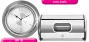 Totally Home Wall Clock Or Stainless Steel Bread Bin-Each