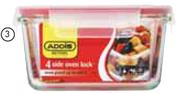 Addis Glass Container Square-1.1Ltr Each