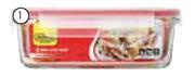 Addis Glass Container Rectangular-900ml Each