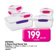 Sistema 6 Piece Food Saver Set-Per Set