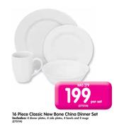 16 Piece Classic New Bone China Dinner Set-Per Set