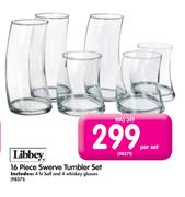Libbey 16 Piece Swerve Tumbler Set-Per Set