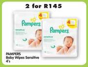 Pampers Baby Wipes Sensitive-2x4's Pack