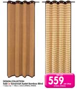 Design Collection Sabi Or Savannah Eyelet Bamboo Blind-140cm x 223cm Per Drop