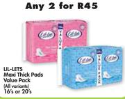 Lil-Lets Maxi Thick Pads Value Pack(All Variants)-2x16/20's