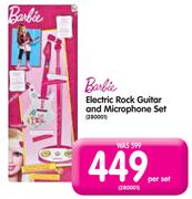 Barbie Electric Rock Guitar And Microphone Set-Per Set