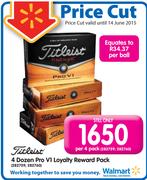 Titleist 4 Dozen Pro V1 Loyalty Reward Pack-Per 4 Pack