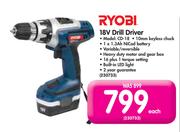 Ryobi 18V Drill Driver CD-18