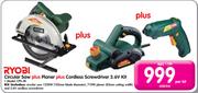 Ryobi Circular Saw + Planer + Cordless Screwdriver 3.6V Kit CPS-3K