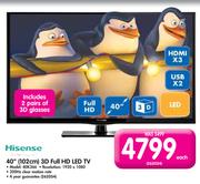 Hisense 40"(102cm) 3D Full HD LED TV 40K366