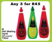  M Dish Washing Liquid(All Variants)-3x750ml