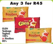Glen Teabags Tagless-100's or Rooibos-80's-3's