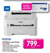 Brother 2130 Mono Laser Printer plus Toner