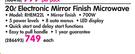 Russel Hobbs 20L Electronic Mirror Finish Microwave RHEM22L