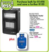 Elegance Gas/Electric Heater SNO8ED + Cadac Gas Cylinder