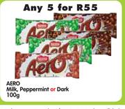 Aero Milk, Peppermint Or Dark-5 x 100g