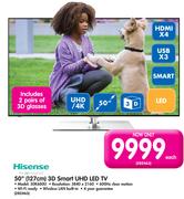 Hisense 50"(127cm) 3D Smart UHD LED TV 50K680U