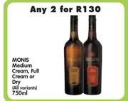 Monis Medium Cream, Full Cream Or Dry(All variants)-2x750ml