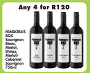 Pandora's Box Sauvignon Blanc,Merlot,Shiraz,Merlot/Cabernet Sauvignon-4x750ml
