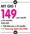 Samsung 7" Tab 3 Tablet (3G/8GB)-My Gig 1