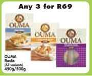 Ouma Rusks(All Variants)-3x450/500g