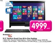 Lenovo 19.5" Pentium Quad Core All-In-One Desktop C260