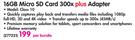 Lexar 16GB Micro SD Card 300x Plus Adapter