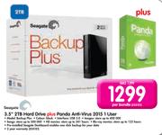 Seagate 3.5" 2TB Hard Drive Plus Panda Anti-Virus 2015 1 User