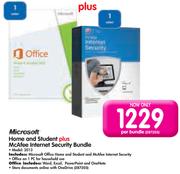 Microsoft Home And Student Plus McAfee Internet Security Bundle
