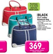 Black 15.6" Ladies Notebook Bag