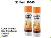 Cook 'N Bake Non-Stick Spray Original-2 x 500ml