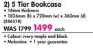 Sahara 5 Tier Bookcase-Each