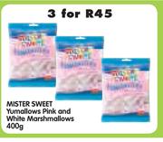 Mister Sweet Yumallows Pink And White Marshmallows-3x400g