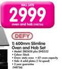 Defy 600mm Slimline Oven and Hob Set DBO458 plus DHD332