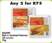 Eskort Red or Smoked Viennas (All Variants)-2 x 1kg